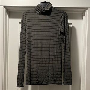 Mossimo Supply Co. Olive Green with black stripes tissueTurtleneck - size M